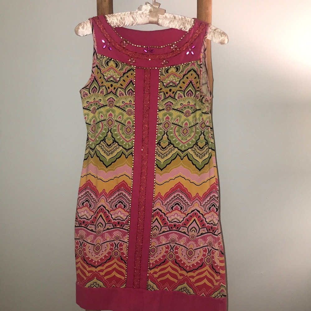 Joyous & Free Dress-yellow, green, pink, black